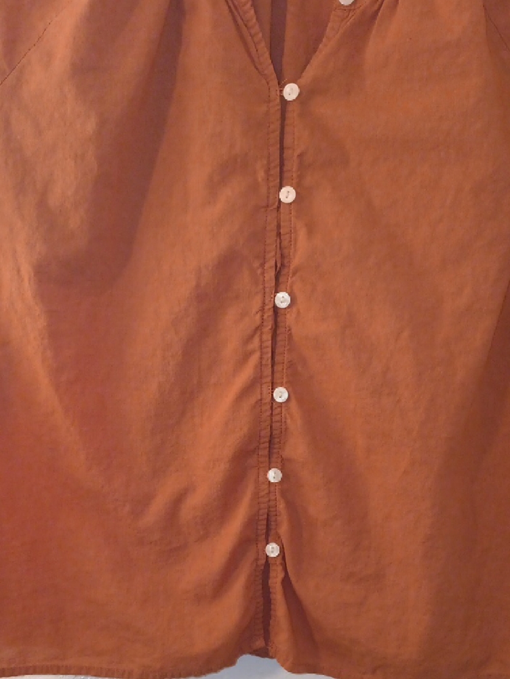 Universal Thread Rust Button-Front Puff Sleeve Blouse - Picture 6 of 7